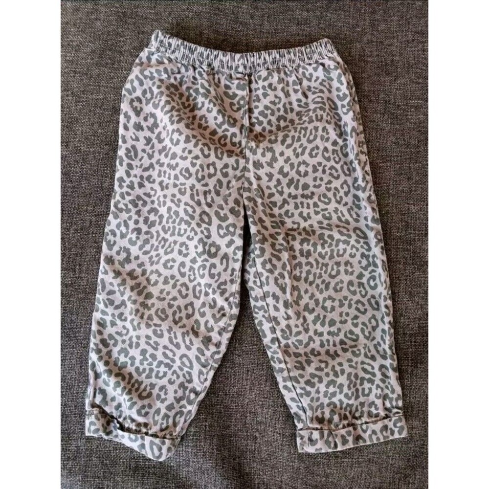 Pants 18 months Girls Carters Gray Animal Print Relax Fit Elastic Waist Toddler